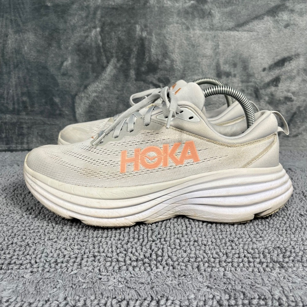 Hoka Bondi 8 gray Running Shoes Womens 9.5 Wide 1127954